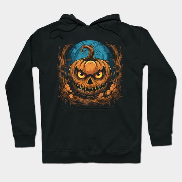 Halloween Pumpkin, Spooky Pumpkin Face Hoodie by Apocatnipse Meow